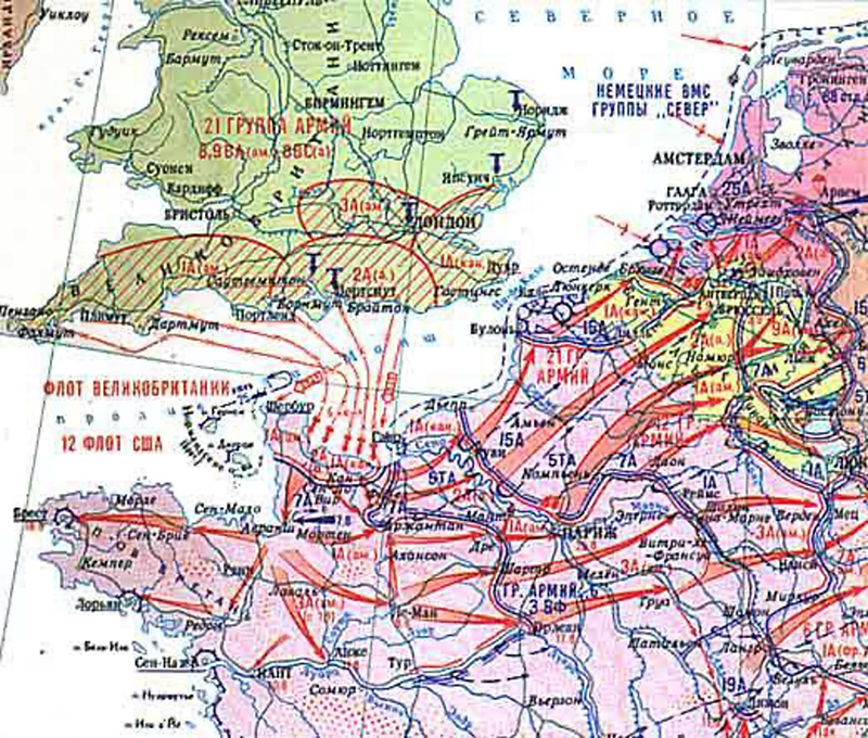 Нормандская операция 1944 карта